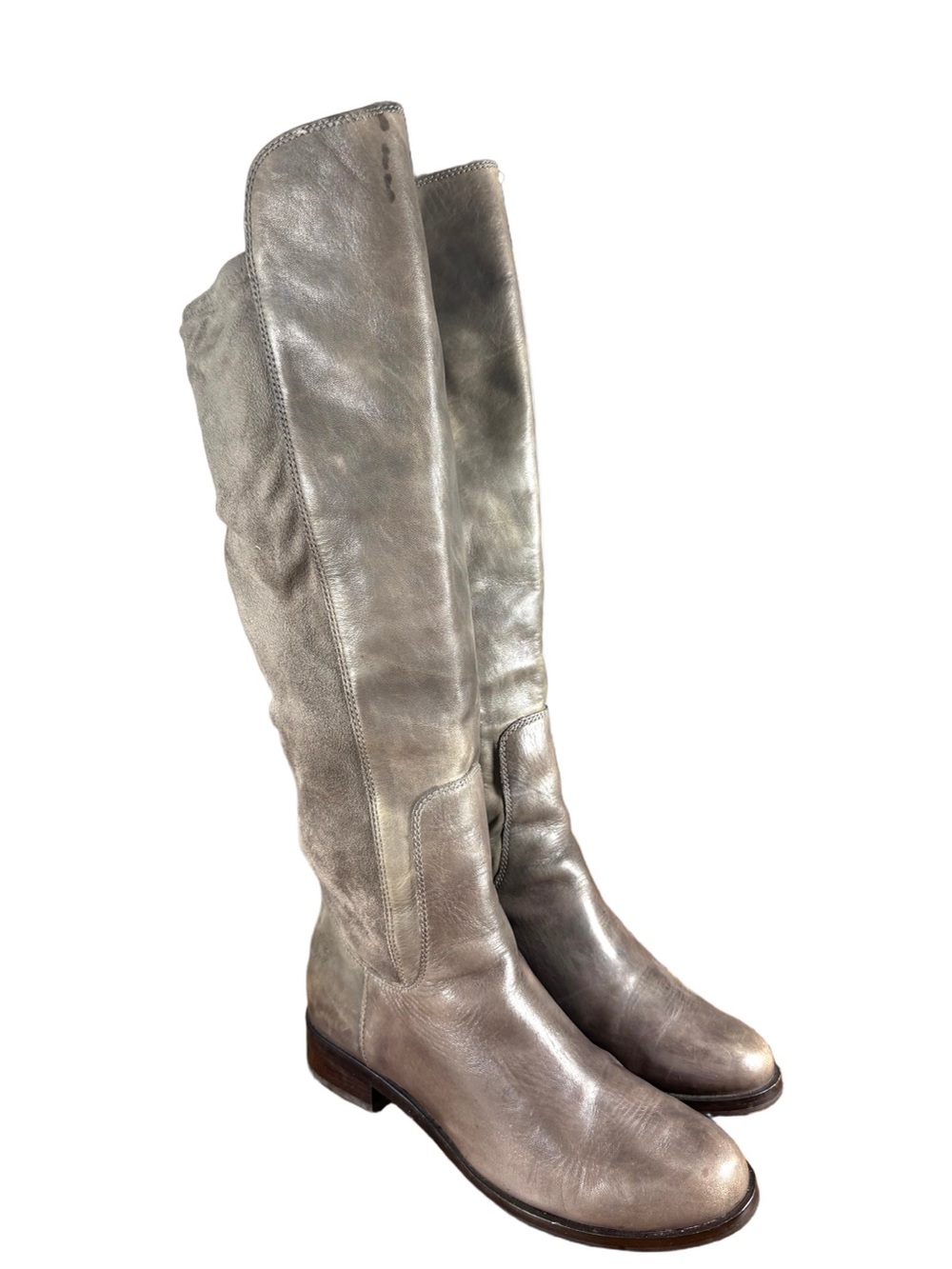 Cole Haan Nike Air Leather Tall Riding Boots Womens 8.5B Gray Knee High